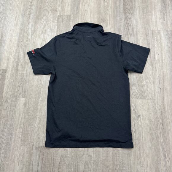 Travis Mathew Polo Shirt Men's Medium Black Solid Golf Golfing Pima Cotton - Picture 8 of 10